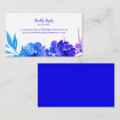 Blue Lila Ombre Floral Virtual Wedding RSVP Begleitkarte (Vorne/Hinten)