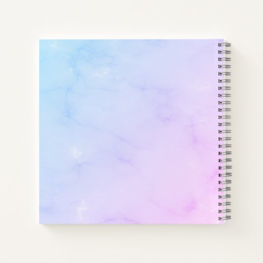 Blue Lila Ombre Funny Angel Cat Sketchbook Notizblock (Rückseite)