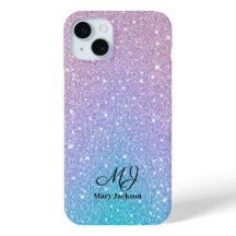 Blue Lila Ombre Glitzer Personalisiert