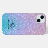 Blue Lila Ombre Glitzer Personalisiert Case-Mate iPhone Hülle (Rückseite (Horizontal))