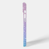 Blue Lila Ombre Glitzer Personalisiert Case-Mate iPhone Hülle (Rückseite / Links)