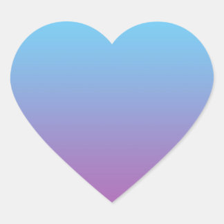 Blue & Lila Ombre Herz-Aufkleber