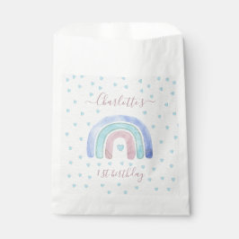 Blue Lila Pastell Rainbow Erster Geburtstag Geschenktütchen