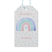 Blue Lila Pastell Rainbow Erster Geburtstagsgesche