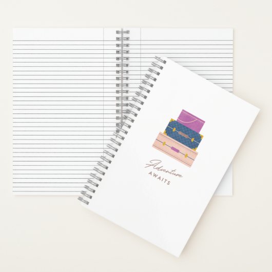 Blue Lila Peach Adventure erwartet Spiral Notebook Notizblock (Innen)