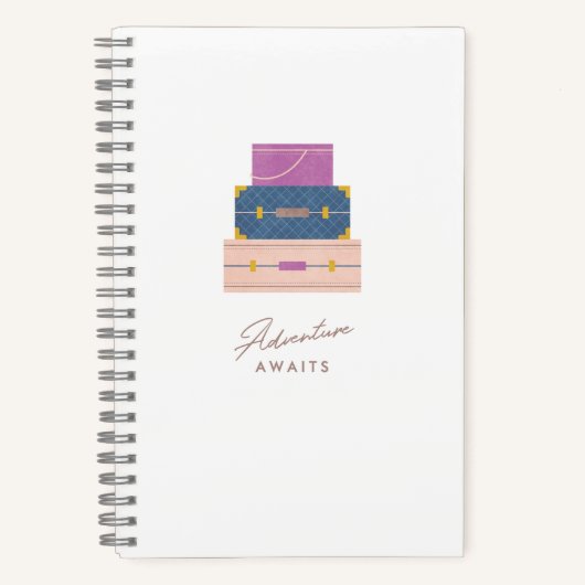 Blue Lila Peach Adventure erwartet Spiral Notebook Notizblock (Vorderseite)