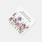 Blue Lila Pink Iris floral Inspiration Hochzeit Serviette (Ecke)