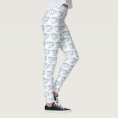 Blue Lila Polka Dot Teacup Tea Time Cup Party Leggings (Rechts)