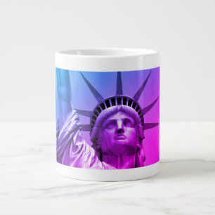 Blue Lila Pop Art Statue of Liberty New York Jumbo-Tasse