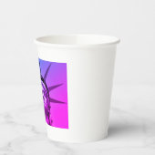 Blue Lila Pop Art Statue of Liberty New York Pappbecher (Links)