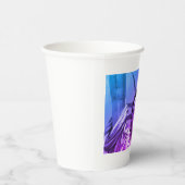 Blue Lila Pop Art Statue of Liberty New York Pappbecher (Rechts)