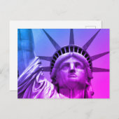 Blue Lila Pop Art Statue of Liberty New York Postkarte (Vorne/Hinten)