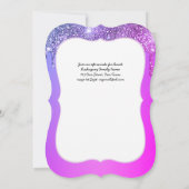 Blue Lila Quinceñera BLUE Floral Elegante Einladung (Rückseite)