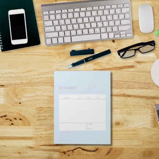 Blue Lila Rechnung für kleine Unternehmen Notizblock