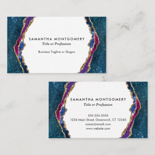 Blue Lila Red Gold Venen Agate Beruflich Visitenkarte