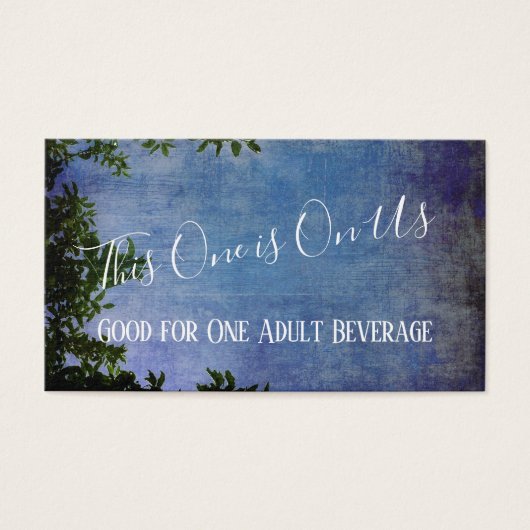 Blue & Lila Rustic Vintag Drinks Tickets (Vorderseite)