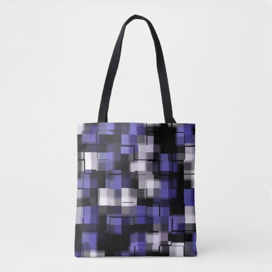 Blue Lila Schwarz-weiß Trendy Tasche (Vorderseite)