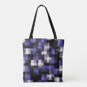 Blue Lila Schwarz-weiß Trendy Tasche (Rückseite)