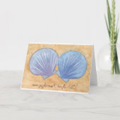 Blue Lila Seashells Hochzeitskarten Einladung (Rückseite)