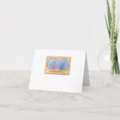 Blue Lila Seashells Sand Save the Date Note Card Einladung (Rückseite)