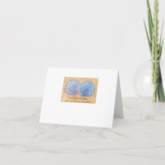 Blue Lila Seashells Sand Save the Date Note Card Einladung (Rückseite)