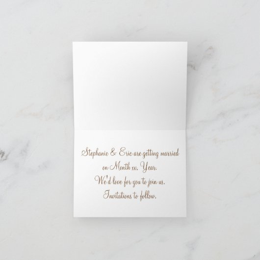 Blue Lila Seashells Sand Save the Date Note Card Einladung (Innenseite)