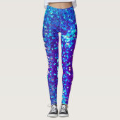 Blue Lila Sequel Print Mermaid Individuelle Name Leggings (Vorderseite)