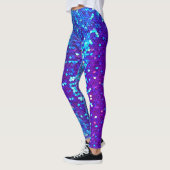 Blue Lila Sequel Print Mermaid Individuelle Name Leggings (Links)