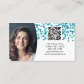 Blue Lila Sequents Large Text NAILS QR Code Busin Visitenkarte (Rückseite)