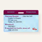 Blue/Lila Service-Hund-ID-Abzeichen Ausweis (Rückseite)