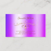 Blue Lila Shimmering Gold Verziert Corner Ornament Visitenkarte (Rückseite)