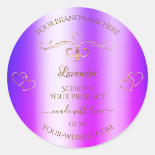 Blue Lila Shimmery Gold Verzierte Produktkennzeich Runder Aufkleber