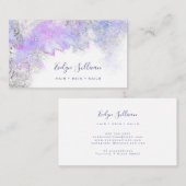 Blue lila silber Aquarellkarte Visitenkarte (Vorne/Hinten)