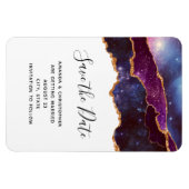 Blue & Lila Space & Stars Hochzeit retten das Datu Magnet (Horizontal)
