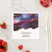 Blue & Lila Space & Stars mit Gold Baby Dusche Serviette (Beispiel)