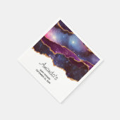 Blue & Lila Space & Stars mit Gold Baby Dusche Serviette (Ecke)