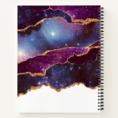 Blue & Lila Space & Stars mit Gold Ribbon Editor Notizblock (Rückseite)