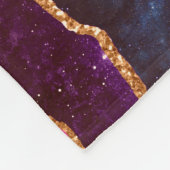 Blue & Lila Space & Stars mit Goldband Fleecedecke (Ecke)