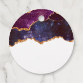 Blue & Lila Space & Stars mit Goldband Geschenkanhänger (Rückseite)