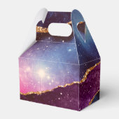 Blue & Lila Space & Stars mit Goldband Geschenkschachtel (Rückseite)