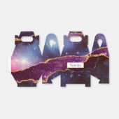 Blue & Lila Space & Stars mit Goldband Geschenkschachtel (Ungefaltet)