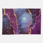 Blue & Lila Space & Stars mit Goldband Geschirrtuch (Horizontal)