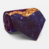 Blue & Lila Space & Stars mit Goldband Krawatte (Gerollt)