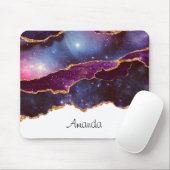 Blue & Lila Space & Stars mit Goldband Mousepad (Mit Mouse)