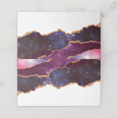 Blue & Lila Space & Stars mit Goldband Platzkarte (Außenseite Aufgefaltet)