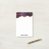 Blue & Lila Space & Stars mit Goldband Post-it Klebezettel (Auf Schreibtisch)