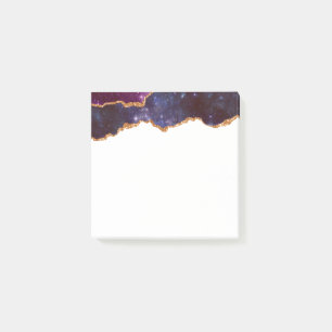 Blue & Lila Space & Stars mit Goldband Post-it Klebezettel