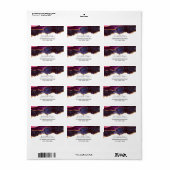 Blue & Lila Space & Stars Modern Agate Adressaufkleber (Vorne)