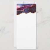 Blue & Lila Space & Stars Modern Agate Einladung (Rückseite)