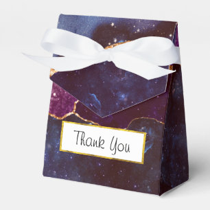 Blue & Lila Space & Stars Modern Agate Geschenkschachtel